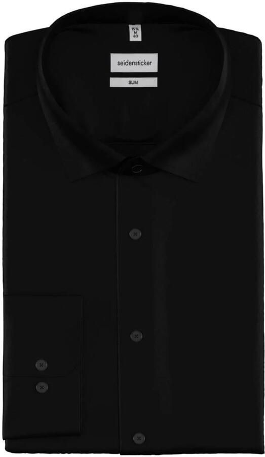 Seidensticker shaped fit overhemd zwart - Foto 3