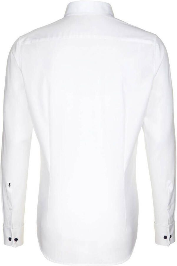 Seidensticker overhemd dubbele manchet wit Slim Fit - Foto 3