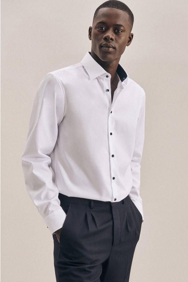 Seidensticker Businessoverhemd Zwarte roos Shaped 1 1 Kentkraag effen - Foto 3