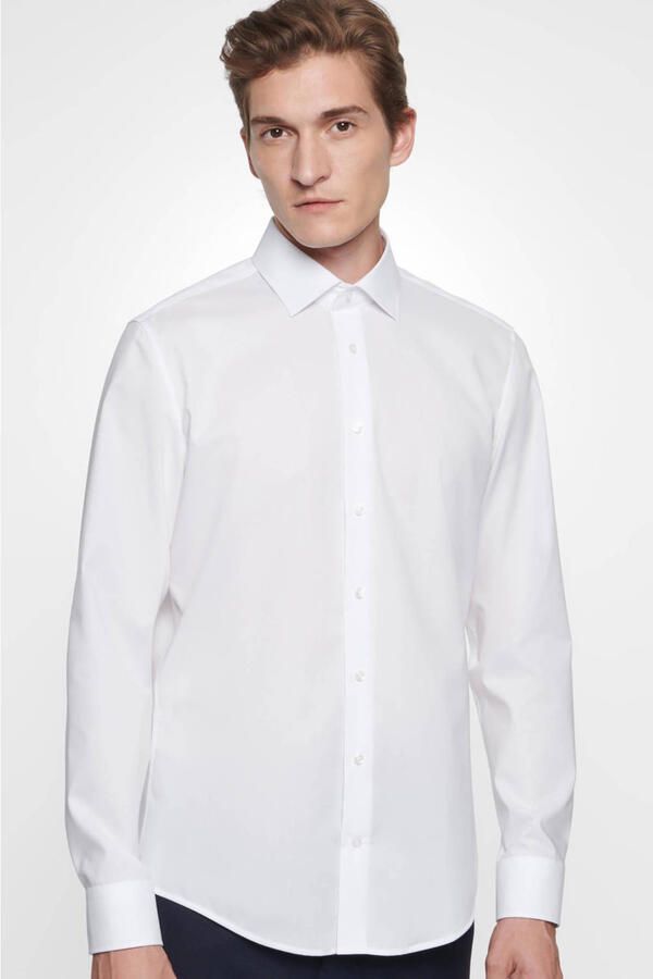 Seidensticker Businessoverhemd Zwarte roos Slim 1 1 extra lange Kent kraag uni