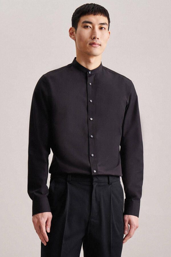 Seidensticker Business Shirt Slim Zwart Heren