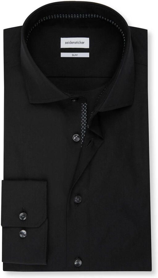Seidensticker slim fit overhemd zwart - Foto 3