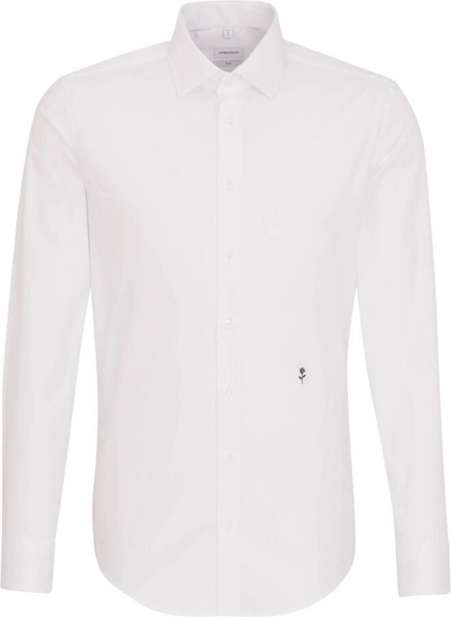 Seidensticker slim fit strijkvrij overhemd wit - Foto 3