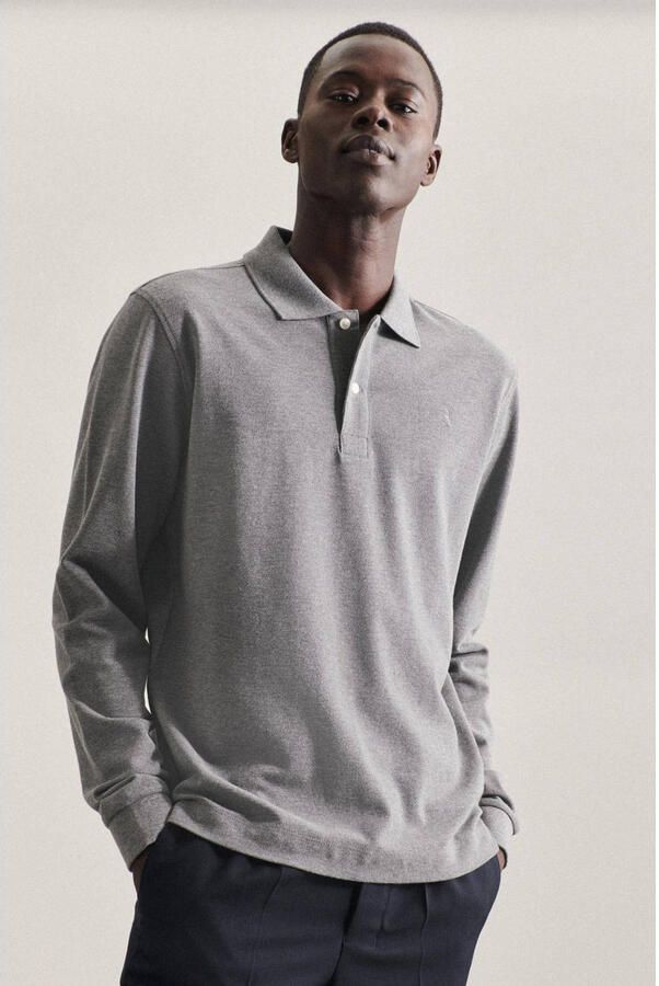 Seidensticker Polo-Shirt Slim Grijs Heren