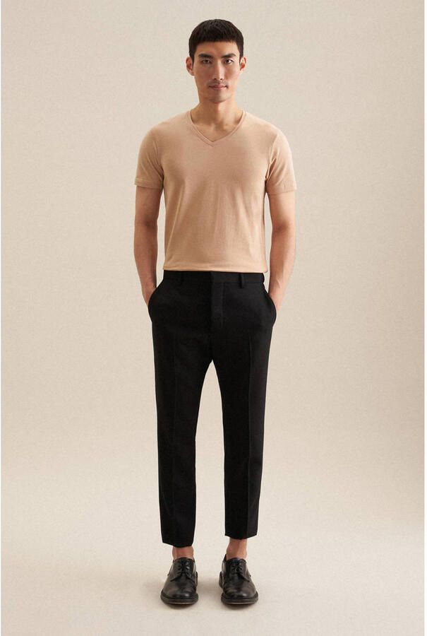 Seidensticker slim T-shirt lichtbruin