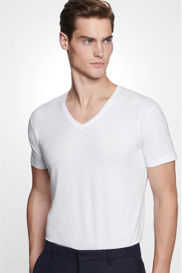 Seidensticker T-shirt Korte mouwen V-hals uni - Foto 2