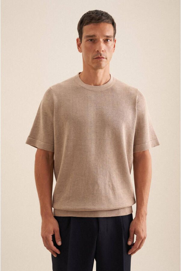 Seidensticker T-shirt fijn gebreid beige