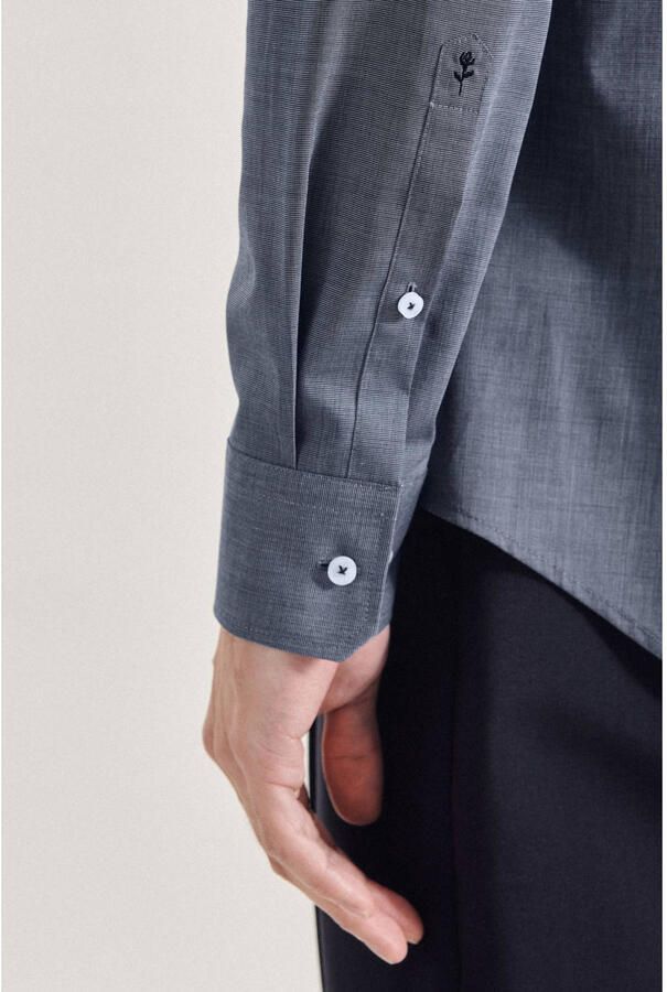 Seidensticker Businessoverhemd Slim lange mouwen kentkraag uni - Foto 2