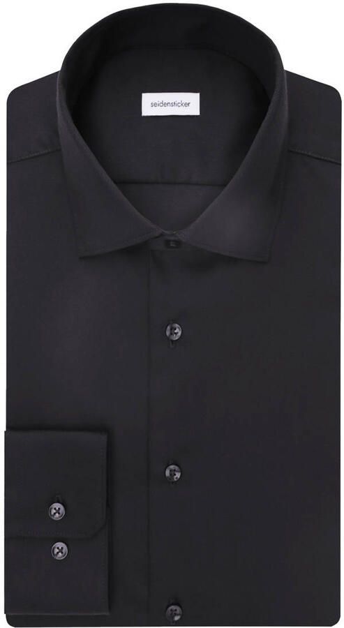 Seidensticker slim fit zakelijk hemd met kentkraag van fijne twill