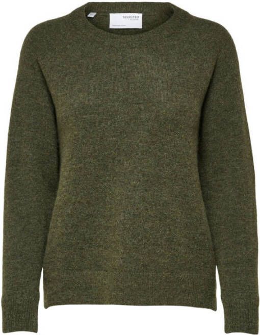 SELECTED FEMME Trui met ronde hals SLFLULU heerlijk zachte wolblend
