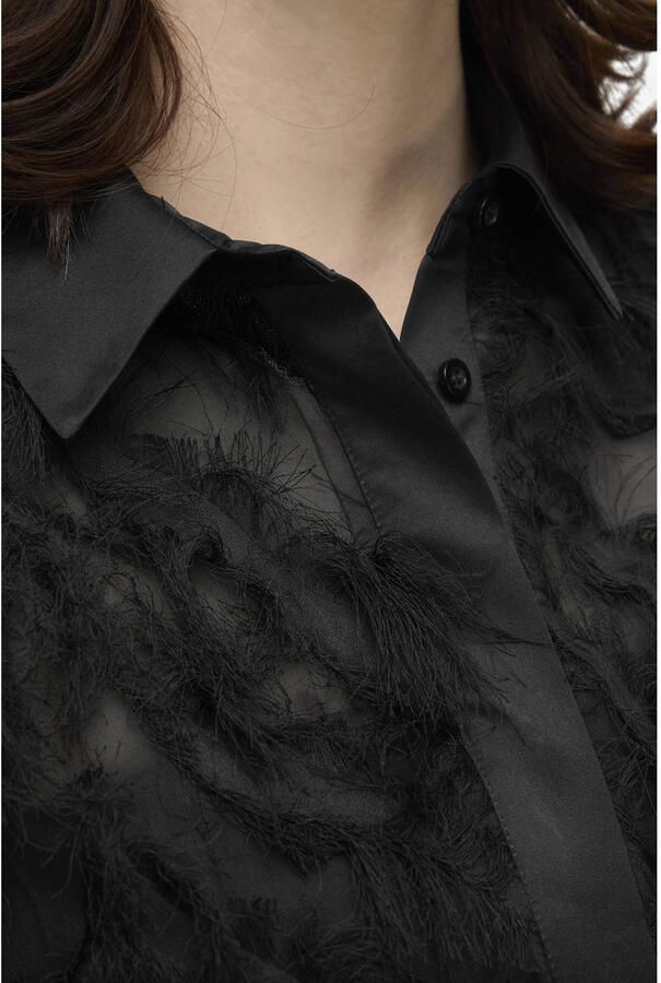 Selected Femme Regular fit overhemdblouse in semi-transparante look model 'MYLINE' - Foto 7