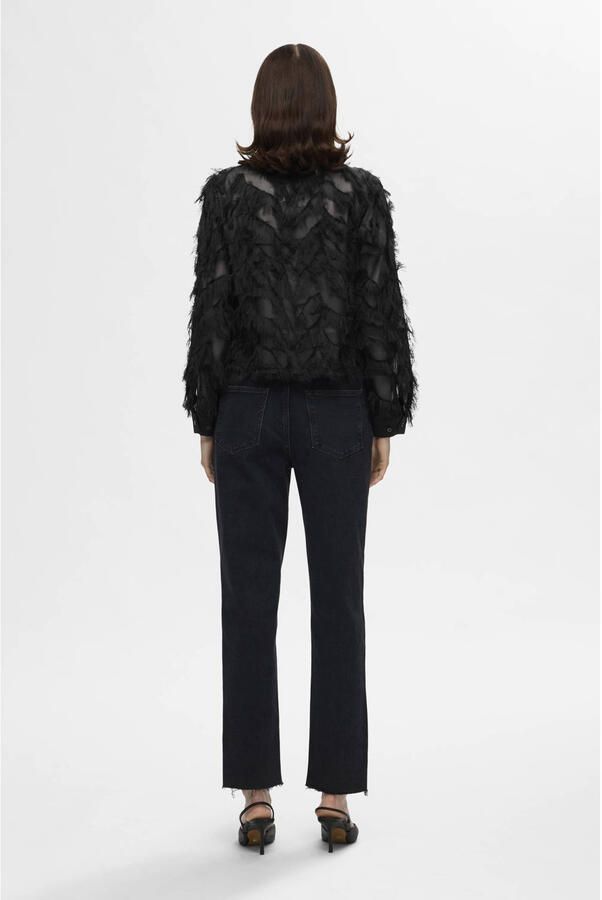 Selected Femme Regular fit overhemdblouse in semi-transparante look model 'MYLINE' - Foto 5