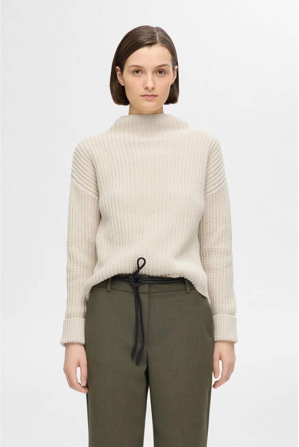 Selected Femme Regular fit gebreide pullover van katoenmix model 'SELMA' - Foto 3