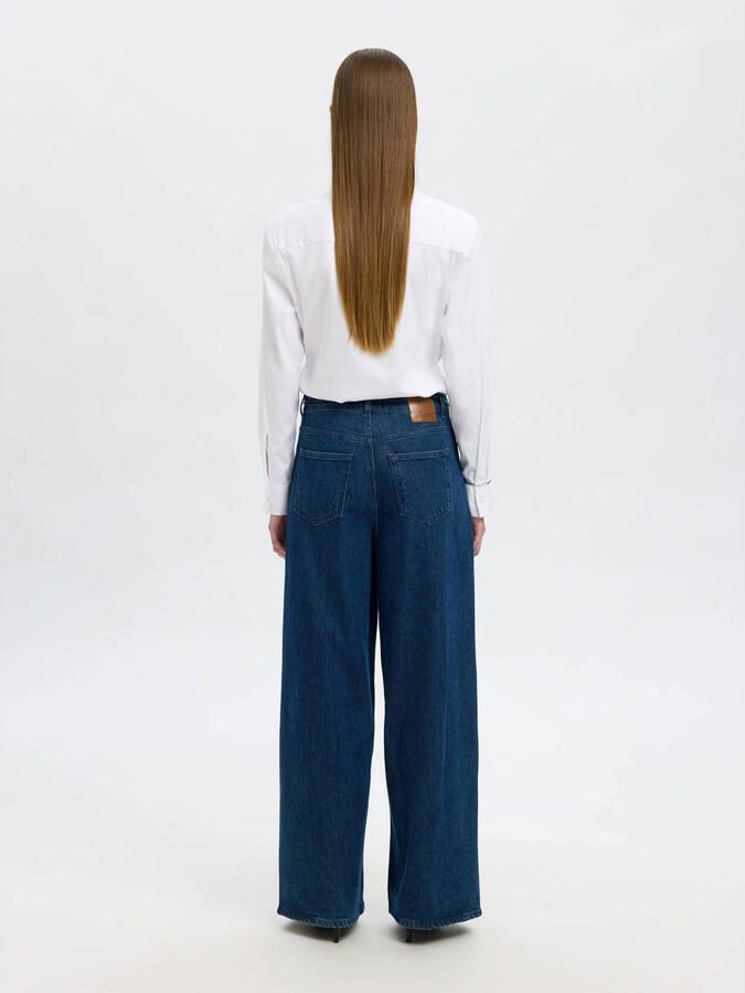 SELECTED WOMEN Dames Jeans Slfextra Wide Selma-noa Hw Jeans Donkerblauw - Foto 6