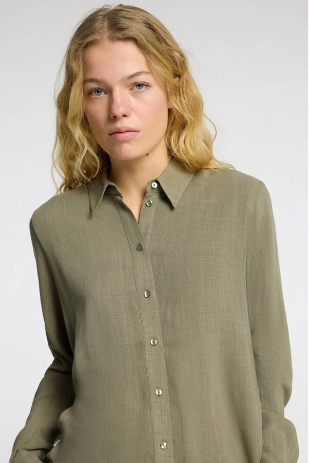 SELECTED FEMME linnen blouse kaki - Foto 1