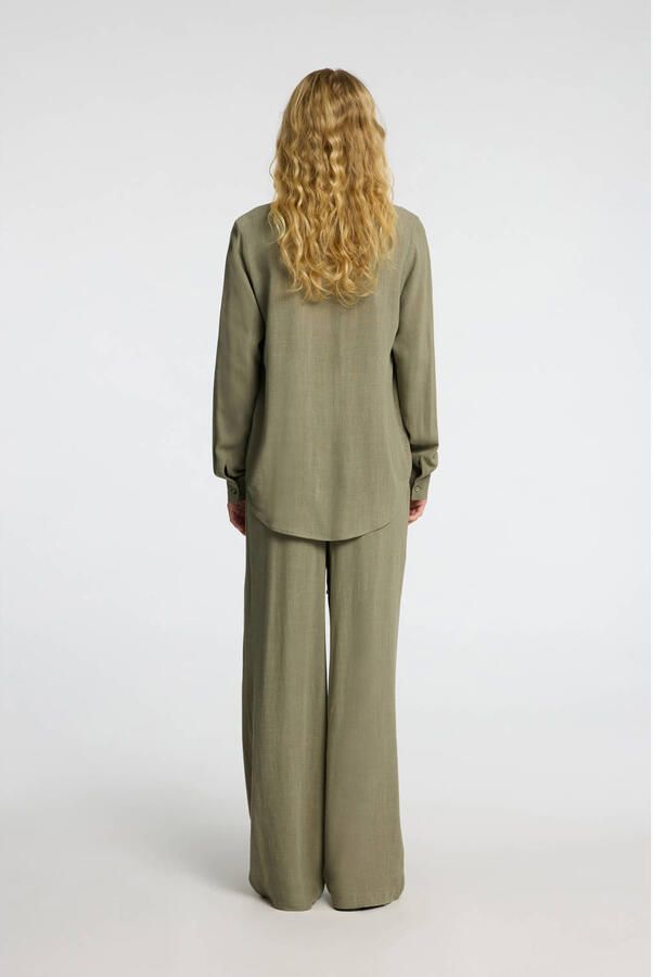 SELECTED FEMME linnen blouse kaki - Foto 3