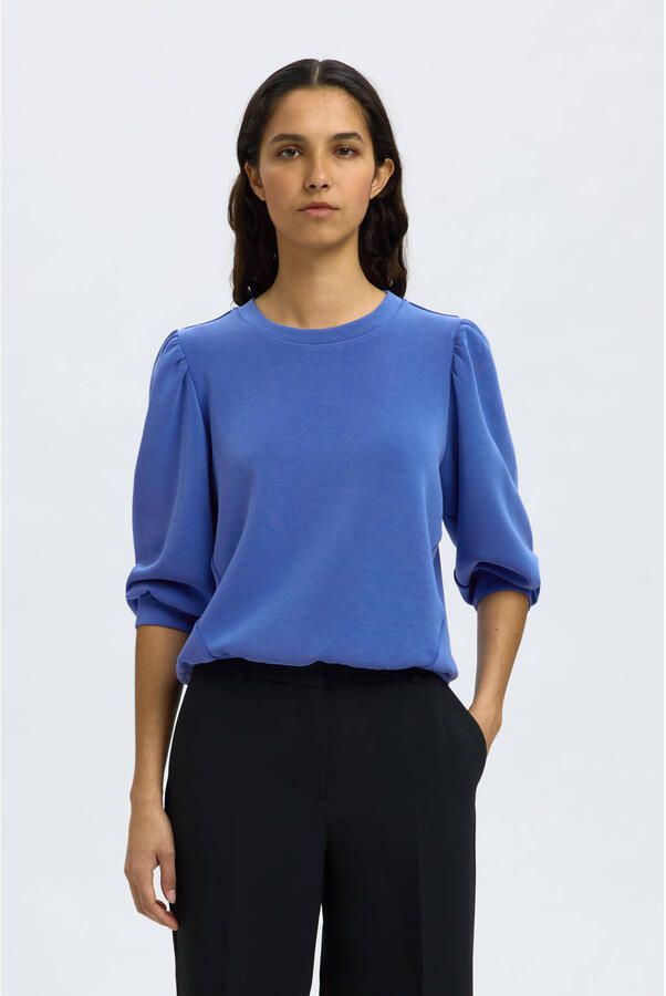 SELECTED WOMEN Dames Tops & T-shirts Slftenny 3 4 Sweat Top Blauw - Foto 7