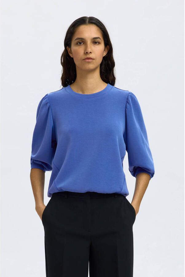 SELECTED WOMEN Dames Tops & T-shirts Slftenny 3 4 Sweat Top Blauw - Foto 5