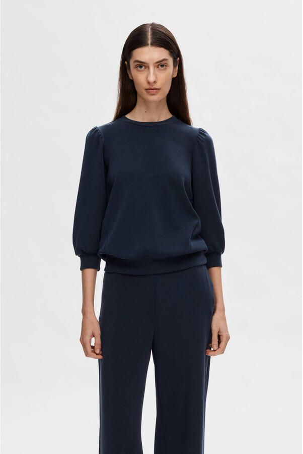 SELECTED WOMEN Dames Tops & T-shirts Slftenny 3 4 Sweat Top Donkerblauw - Foto 7