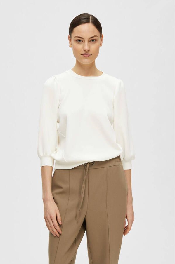 SELECTED WOMEN Dames Tops & T-shirts Slftenny 3 4 Sweat Top Wit - Foto 6