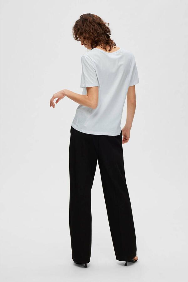 Selected Femme Essentiële V-Hals T-shirt White Dames - Foto 2