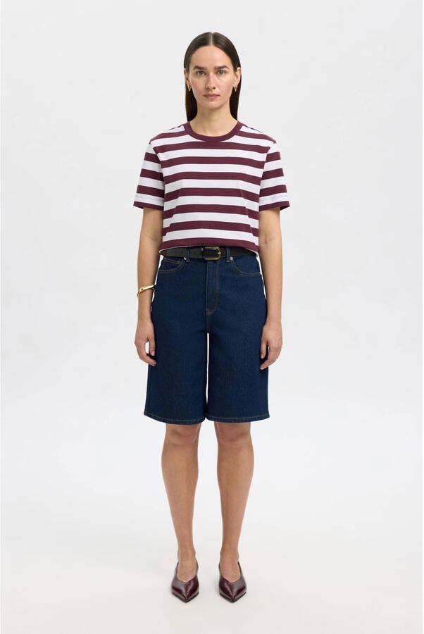 Selected Femme Boxy fit T-shirt van puur katoen model 'ESSENTIAL'