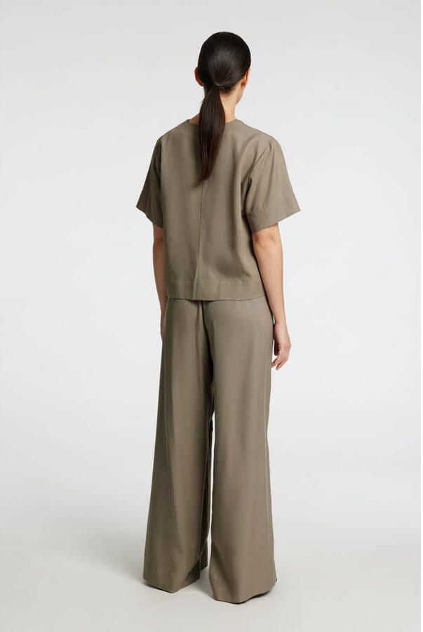 SELECTED FEMME Dames Blouses Slfnatuk 2 4 Boxy Tie Top Groen - Foto 5