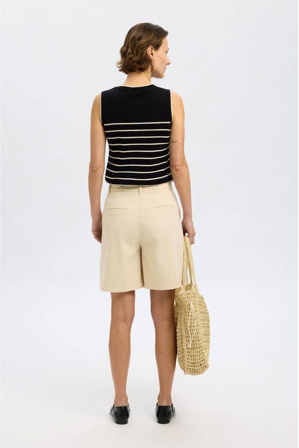 SELECTED FEMME wide leg high waist casual short beige - Foto 2