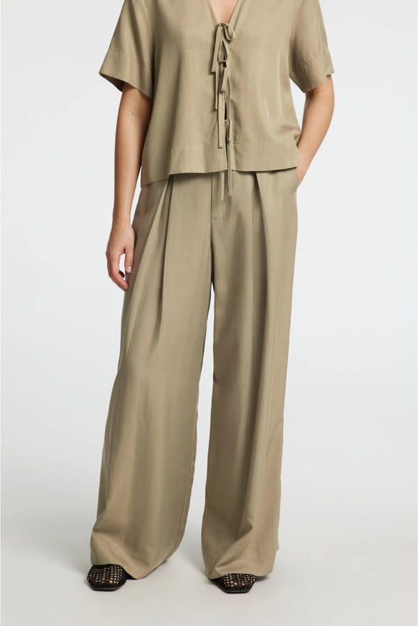 Selected Femme Wide leg bandplooibroek met steekzakken model 'NATUK' - Foto 7