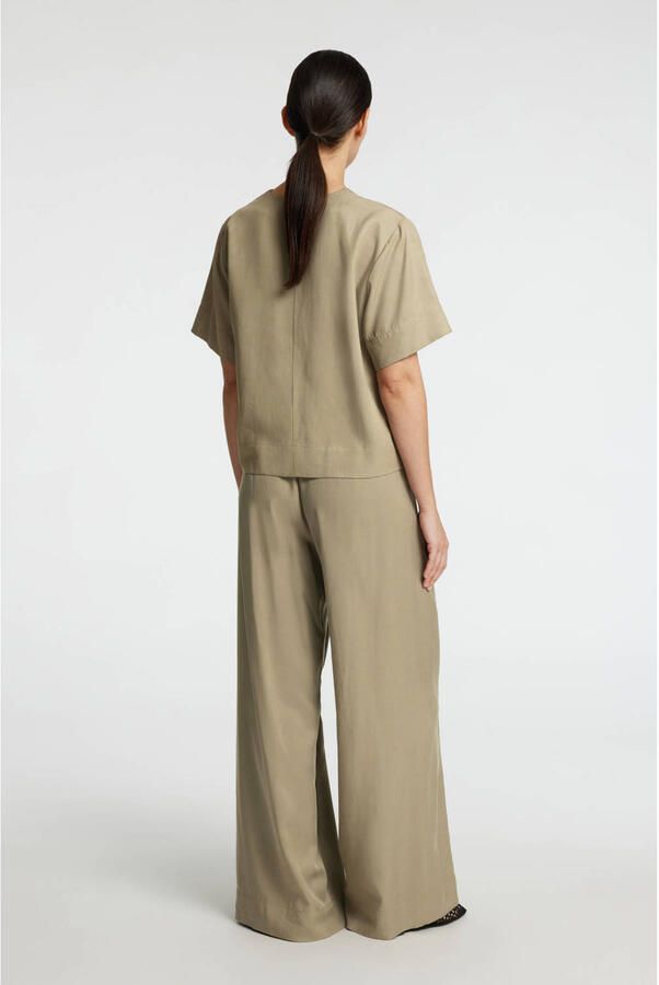 Selected Femme Wide leg bandplooibroek met steekzakken model 'NATUK' - Foto 6