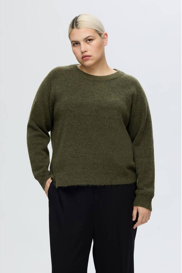 SELECTED FEMME Trui met ronde hals SLFLULU heerlijk zachte wolblend