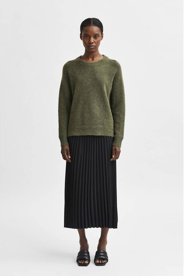 SELECTED FEMME Trui met ronde hals SLFLULU heerlijk zachte wolblend - Foto 2