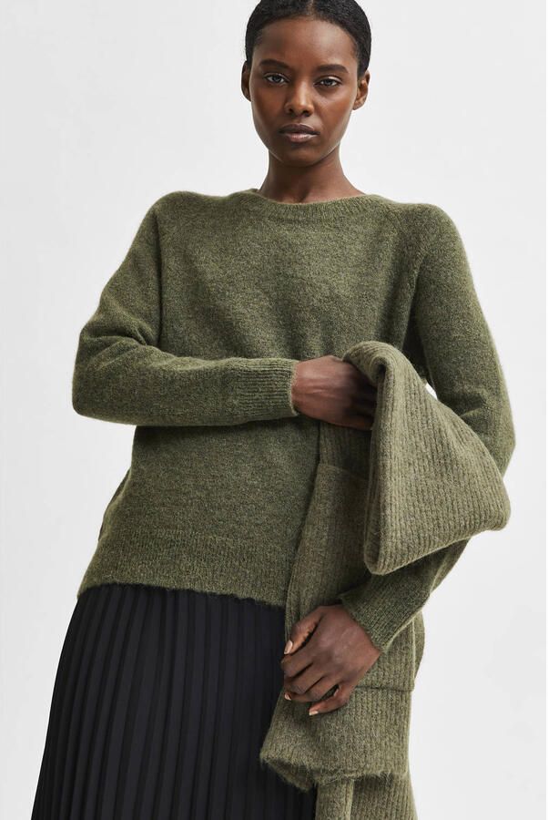 SELECTED FEMME Trui met ronde hals SLFLULU heerlijk zachte wolblend - Foto 3