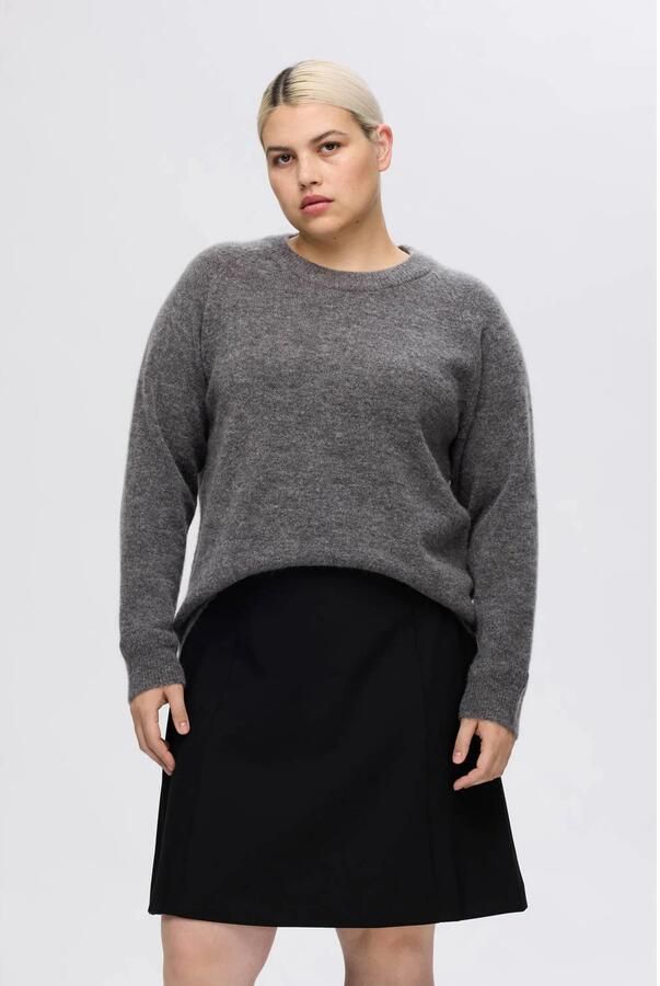 SELECTED FEMME Dames Truien & Vesten Slflulu Ls Knit O-neck Grijs - Foto 7
