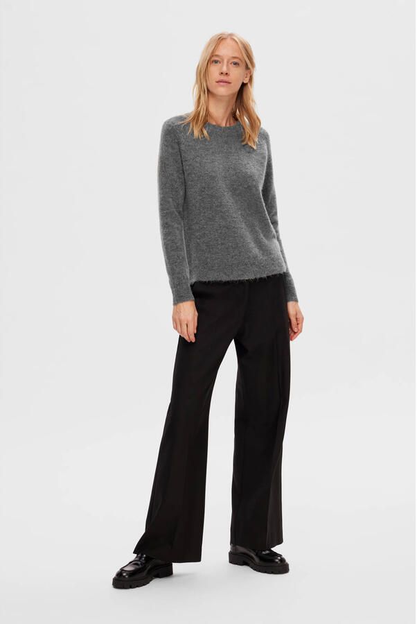 SELECTED FEMME Dames Truien & Vesten Slflulu Ls Knit O-neck Grijs - Foto 6