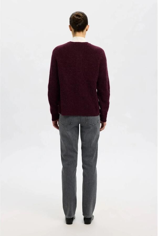 SELECTED FEMME Dames Truien & Vesten Slflulu Ls Knit Short Cardigan Bordeaux - Foto 5