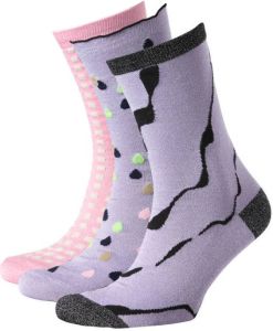 SELECTED FEMME sokken SLFIDA met all-over print set van 3 lila