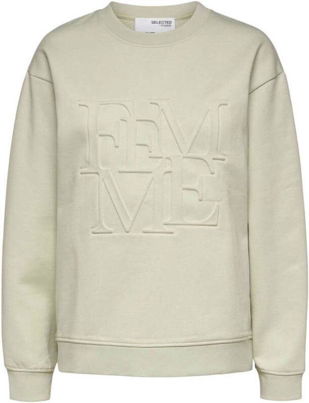 Selected Femme Sweatshirt met logo in 3D-look model 'Jeni'