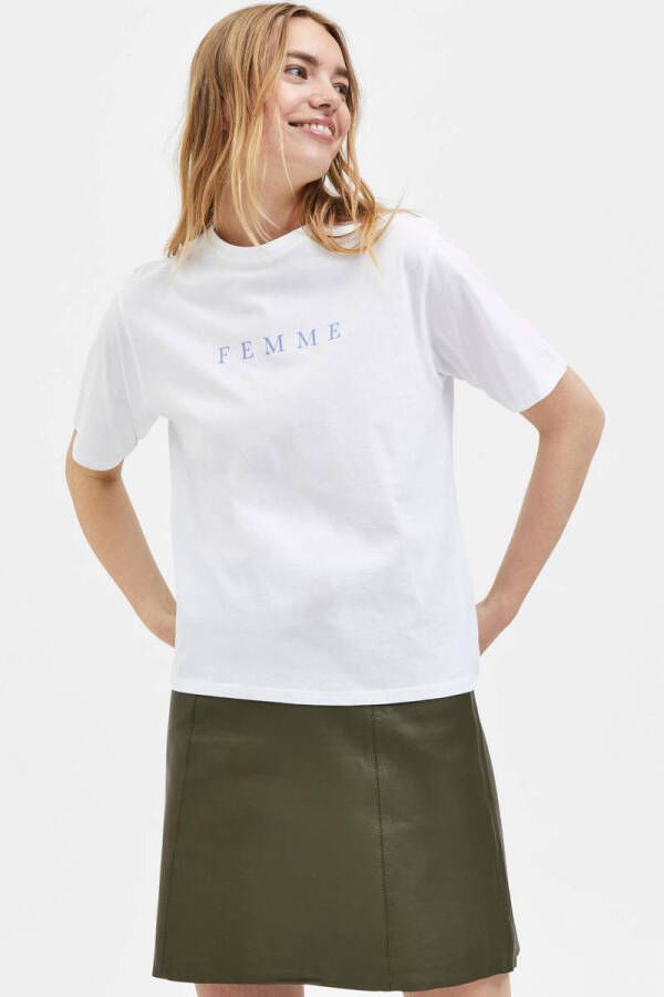 Selected Femme Oversized T-shirt met labelprint model 'VILJA'