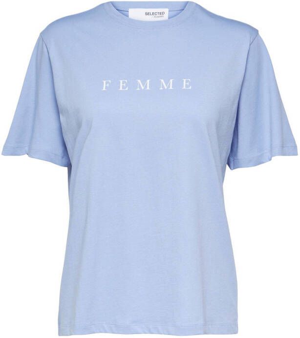 SELECTED FEMME T-shirt SLFVILJA met tekst wit