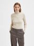 Selected Femme Beige Coltrui Lydia Costa Ls Knit Rollneck - Thumbnail 2