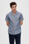 SELECTED HOMME gemêleerd regular fit overhemd SLHREGNEW medium blue denim - Thumbnail 1
