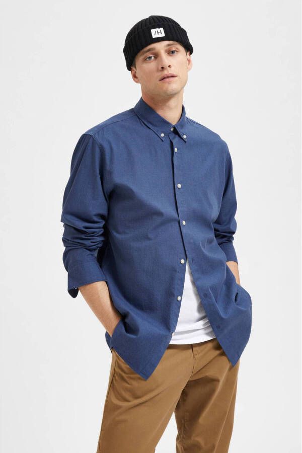 Selected Homme Slim fit vrijetijdsoverhemd met button-downkraag model 'THEO'