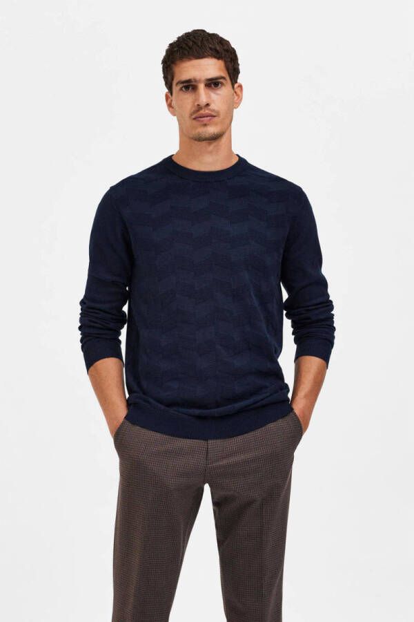Selected Homme Sweatshirt Selected Slhromen Ls Knit Blauw Heren