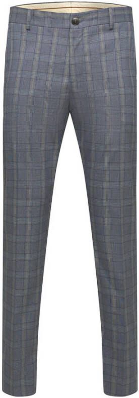 SELECTED HOMME geruite slim fit pantalon SLHSLIM light blue sand