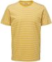 SELECTED HOMME gestreept T-shirt SLHNORMAN180 van biologisch katoen golden spice bright white - Thumbnail 2