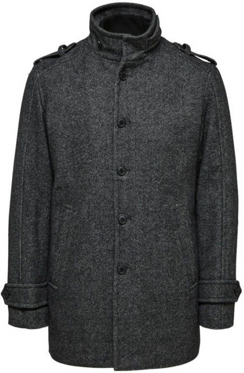 Selected Homme Lange jas met structuurmotief model 'Noah'