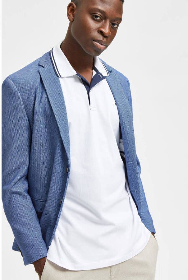 SELECTED HOMME polo SLHAZE met biologisch katoen bright white