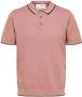SELECTED HOMME Heren Polo's & T-shirts Slhhank Ss Knit Button Polo Roze - Thumbnail 2