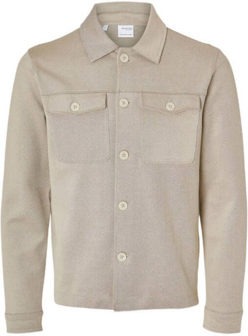 Selected Homme Klassiek overhemd met puntkraag en borstzakken Gray Heren